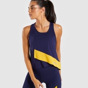 - Asymetric vest-evening navy Blue/citrus yellow